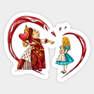 The Queen of hearts, from tale Alices adventures in Wonderland Sticker